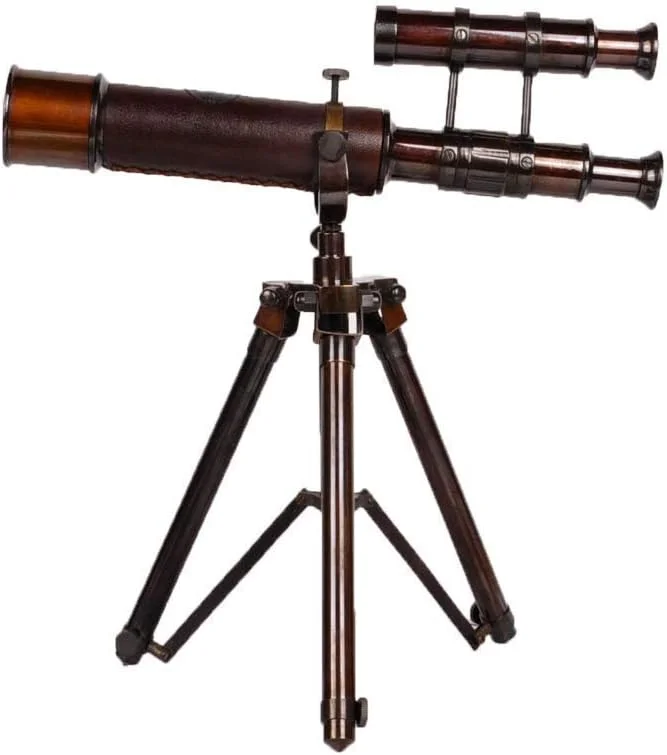 تلسکوپ رترو تک لوله، تزئینی برای دکوراسیون منزل، نوع پایه قابل تنظیم، تلسکوپ تزئینی با کیفیت بالا مناسب هدیه، دکوراسیون اتاق مطالعه، دوربین دوچشمی
