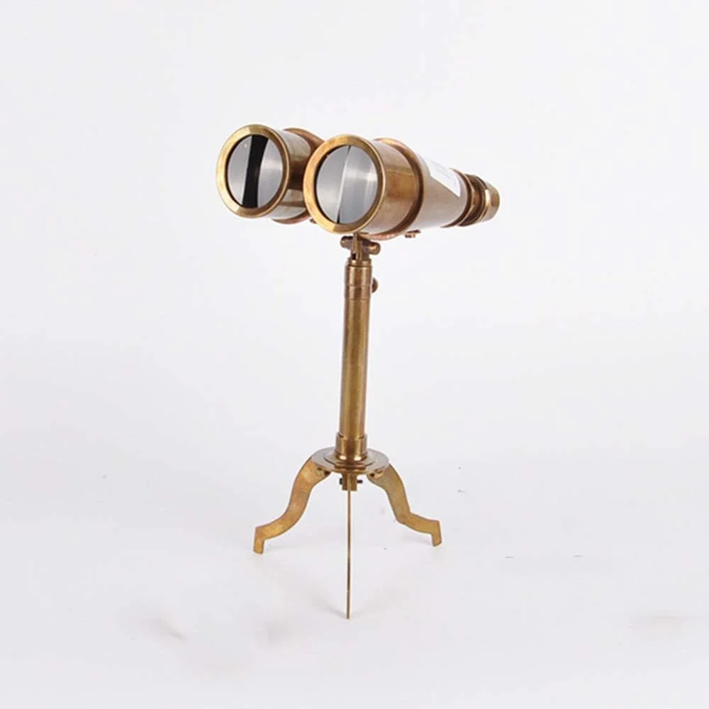 تلسکوپ تزئینی رومیزی به سبک قدیمی، پایه برنجی با کیفیت بالا، مناسب هدیه و دکوراسیون منزل و اتاق کار