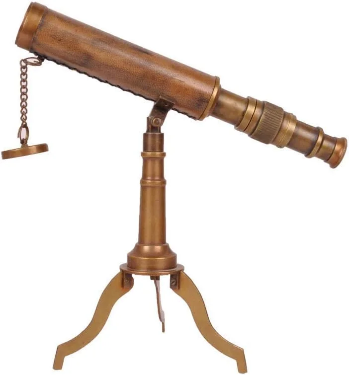 تلسکوپ تزئینی رومیزی به سبک قدیمی، تزئینات مسی مناسب برای دکوراسیون منزل و هدیه