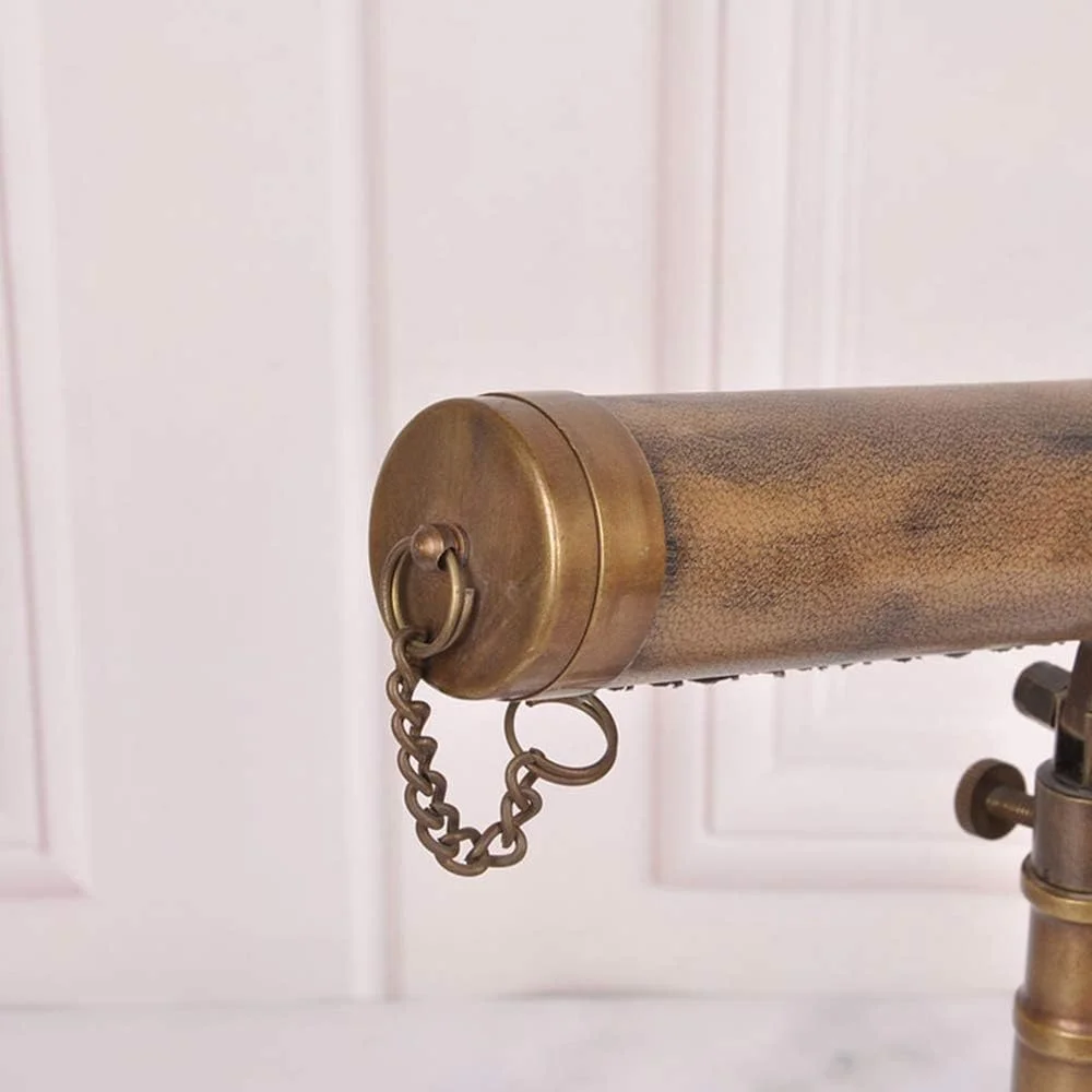 تلسکوپ تزئینی رومیزی به سبک قدیمی، تزئینات مسی مناسب برای دکوراسیون منزل و هدیه تلسکوپ تزئینی رومیزی به سبک قدیمی، تزئینات مسی مناسب برای دکوراسیون منزل و هدیه