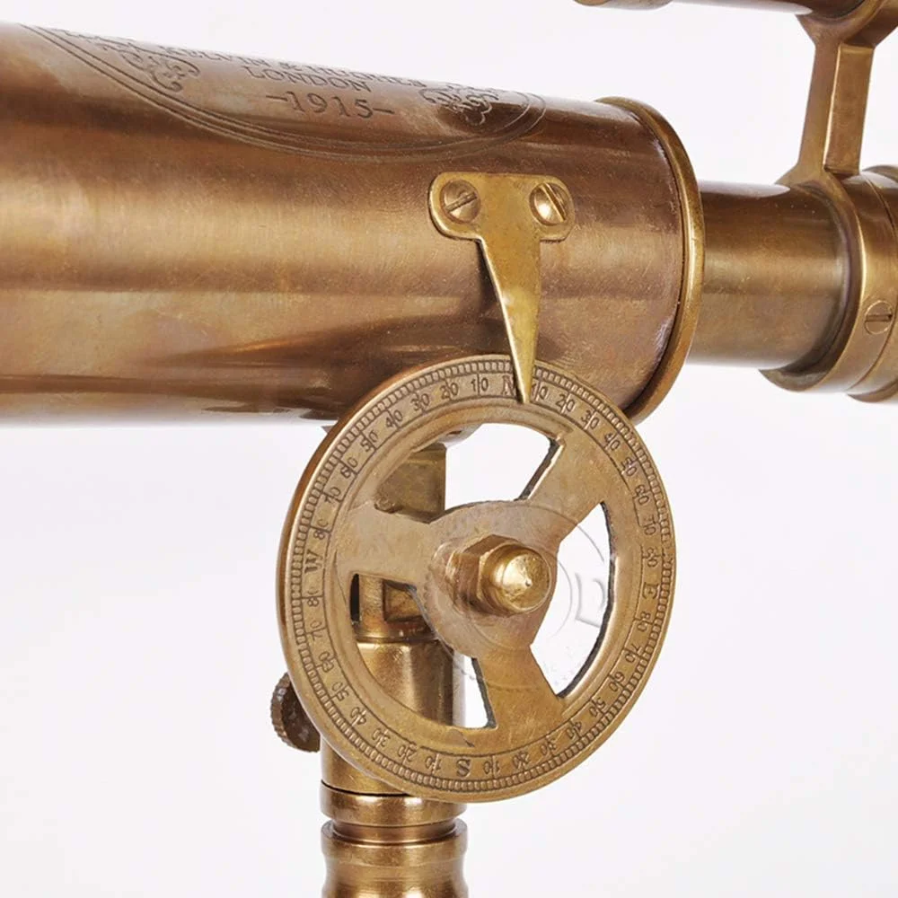 تلسکوپ تزئینی رومیزی با سبک قدیمی، پایه برنجی خالص، مناسب برای هدیه و دکوراسیون منزل و اتاق کار