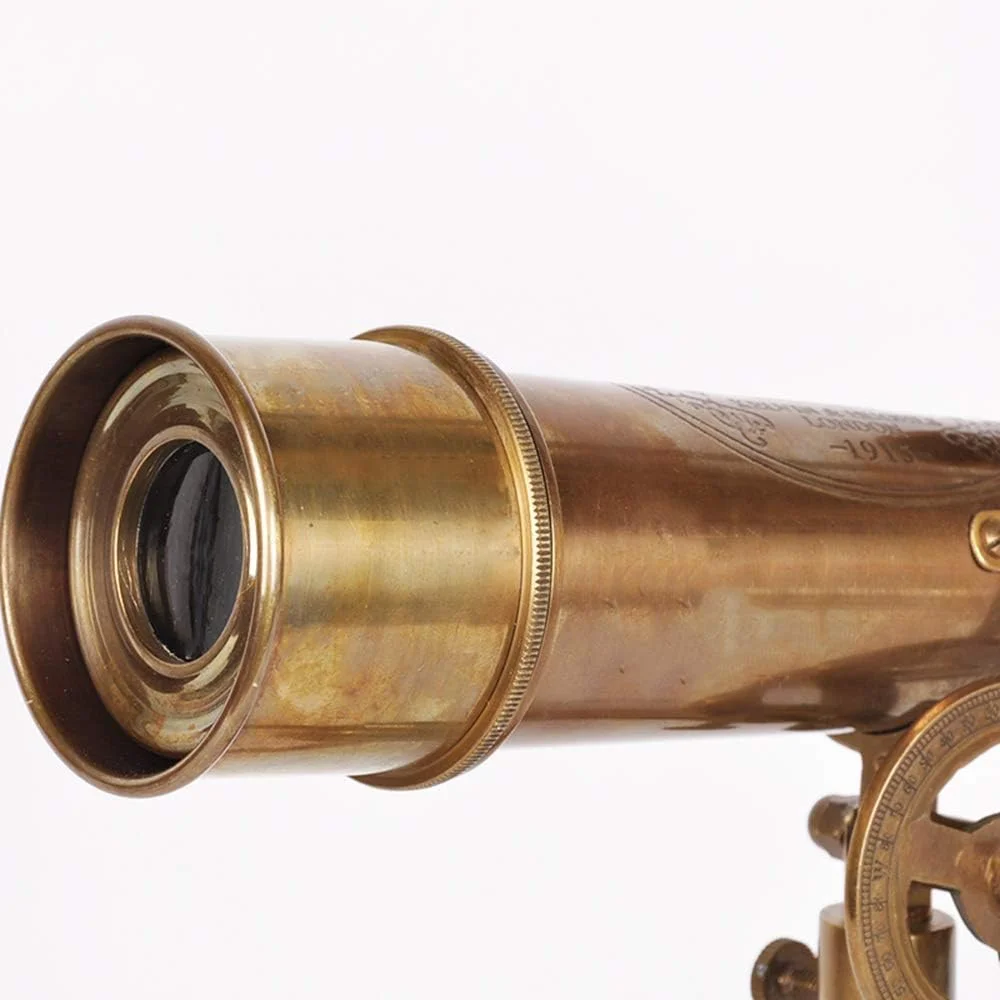 تلسکوپ تزئینی رومیزی با سبک قدیمی، پایه برنجی خالص، مناسب برای هدیه و دکوراسیون منزل و اتاق کار