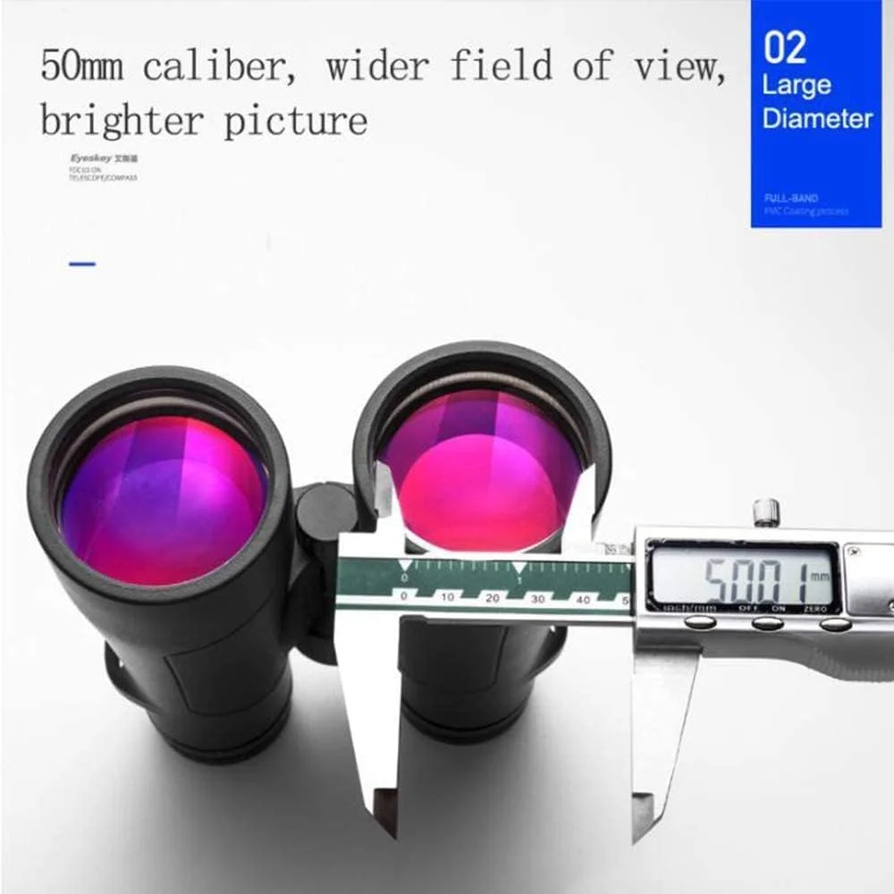 دوربین دوچشمی 12X50 ضد آب IPX8 با لنز چند لایه، پر شده از نیتروژن، تلسکوپ اپتیکال زوم، مناسب کنسرت، شکار و فعالیت های فضای باز (سایز: 12x50)