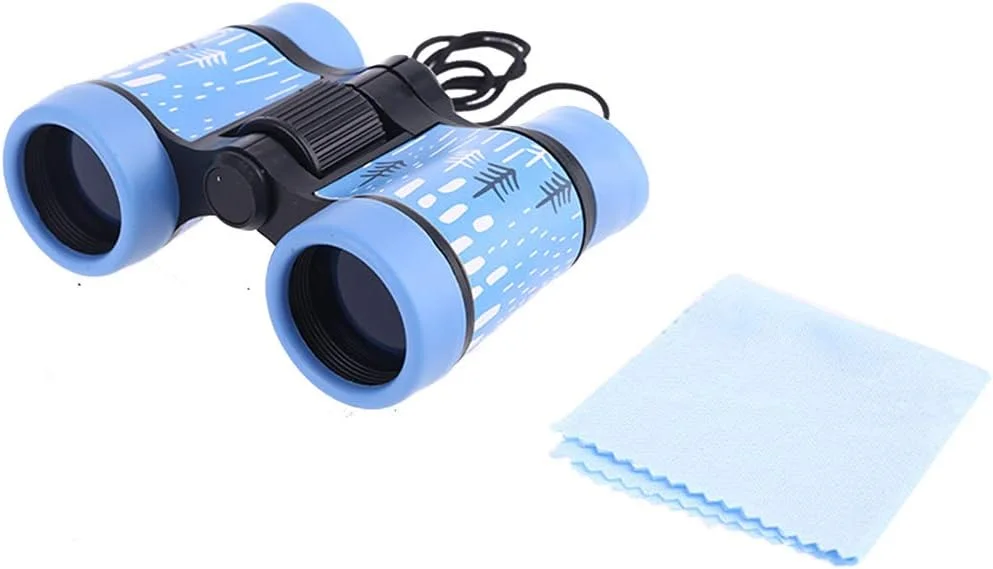 دوربین دوچشمی سبک وزن و رنگارنگ 4x30 با لنزهای اپتیکال مناسب بازی های فضای باز برای کودکان، آبی