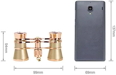 دوربین تئاتر تلسکوپی تاشو کلاسیک 3X25 با بدنه فلزی و زنجیر، لنز اپتیکال، طراحی رترو، هدیه زنانه (رنگ: A) (A)