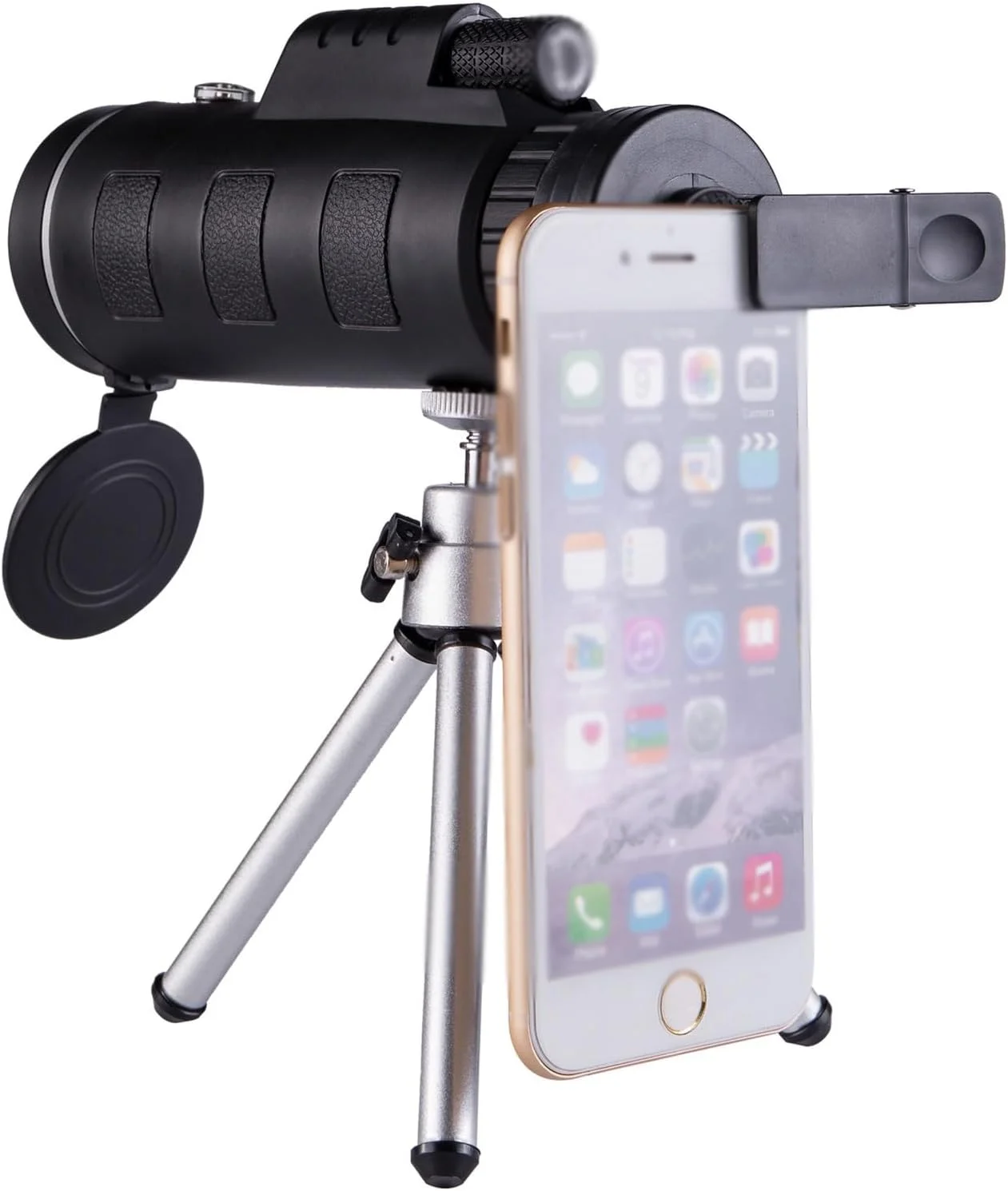 تلسکوپ تک لوله ای قابل حمل 40x60 به همراه نگهدارنده و تلسکوپ دوربین تلفن همراه