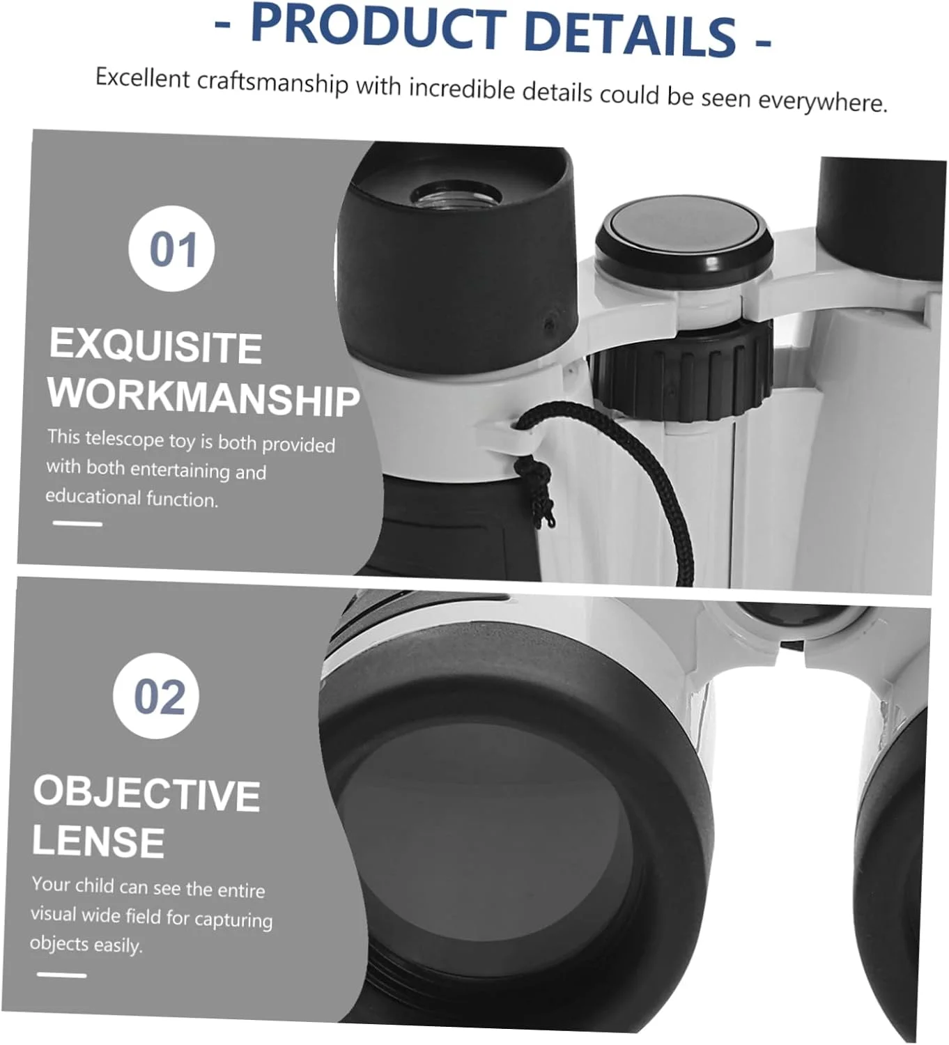 دوربین دوچشمی قابل تنظیم سبک وزن VICASKY 181 مناسب برای کاوش در فضای باز، طبیعت، فعالیت های علمی و اسباب بازی دخترانه برای تماشای پرندگان و کمپینگ