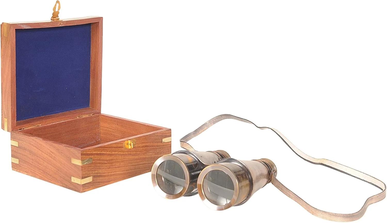 دوربین شکاری برنجی دست ساز قدیمی مدرن با روکش چرمی در جعبه چوبی - دید فراتر از کاوش در جهان های نزدیک و دور با دوربین شکاری - 13.5L x 12.7W x 5.8H سانتی متر دوربین شکاری برنجی دست ساز قدیمی مدرن با روکش چرمی در جعبه چوبی - دید فراتر از کاوش در جهان های نزدیک و دور با دوربین شکاری - 13.5L x 12.7W x 5.8H سانتی متر