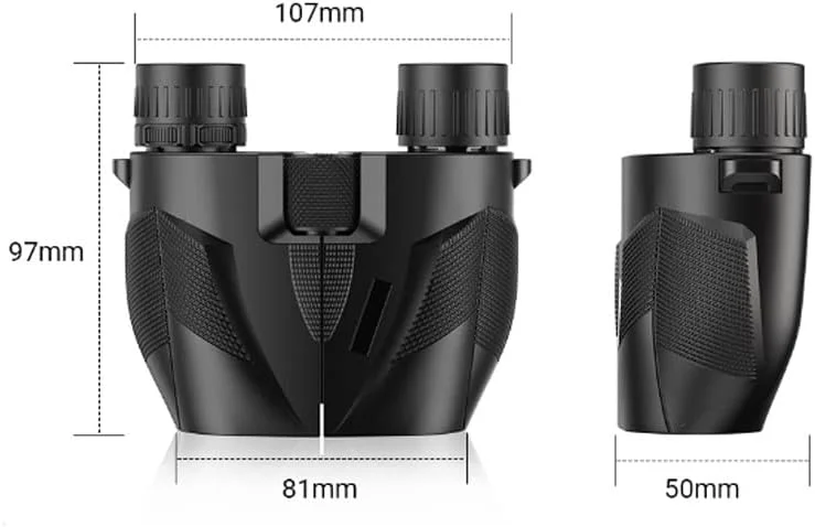 دوربین دوچشمی حرفه ای و قدرتمند 10x25 مینی جیبی، تلسکوپ منشوری BaK4 مناسب برای پیاده روی و شکار در فضای باز
