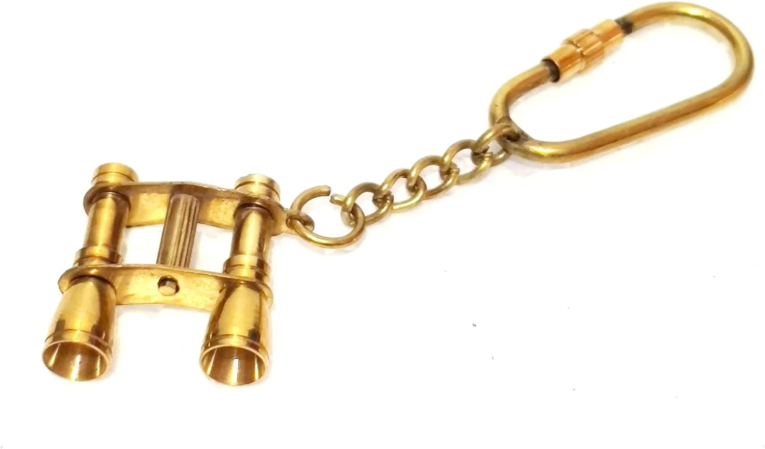 جاکلیدی دوربین دوچشمی برنجی مینیاتوری، حلقه کلید تزئینی به سبک قدیمی