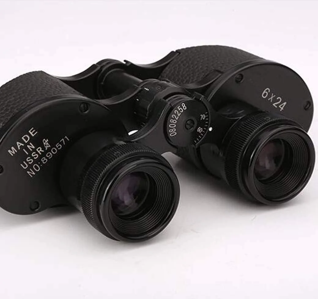 دوربین دوچشمی فلزی 6X24 با کیف چرمی، تلسکوپ دوچشمی قابل حمل برای تماشای پرندگان