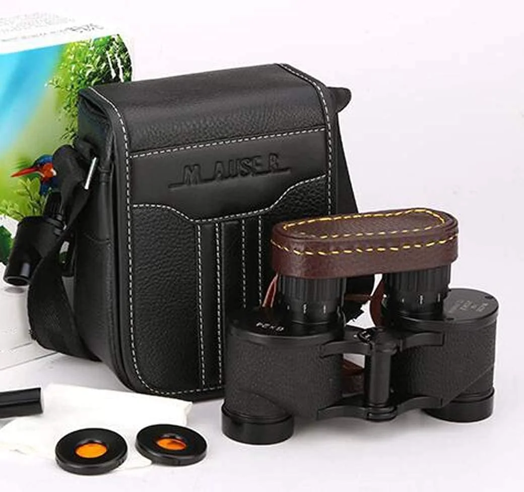 دوربین دوچشمی فلزی 6X24 با کیف چرمی، تلسکوپ دوچشمی قابل حمل برای تماشای پرندگان