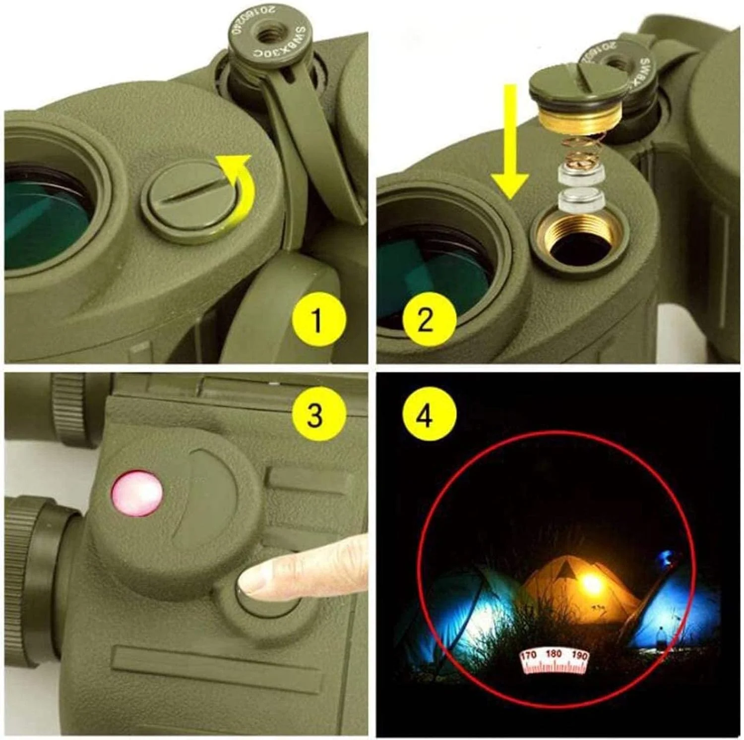 دوربین دوچشمی 8X30 ناوبری، میدان دید وسیع، HD، قطب نما دریایی، برد یابی، چند لایه سبز پوشش داده شده، مناسب برای تماشای پرندگان و ورزش