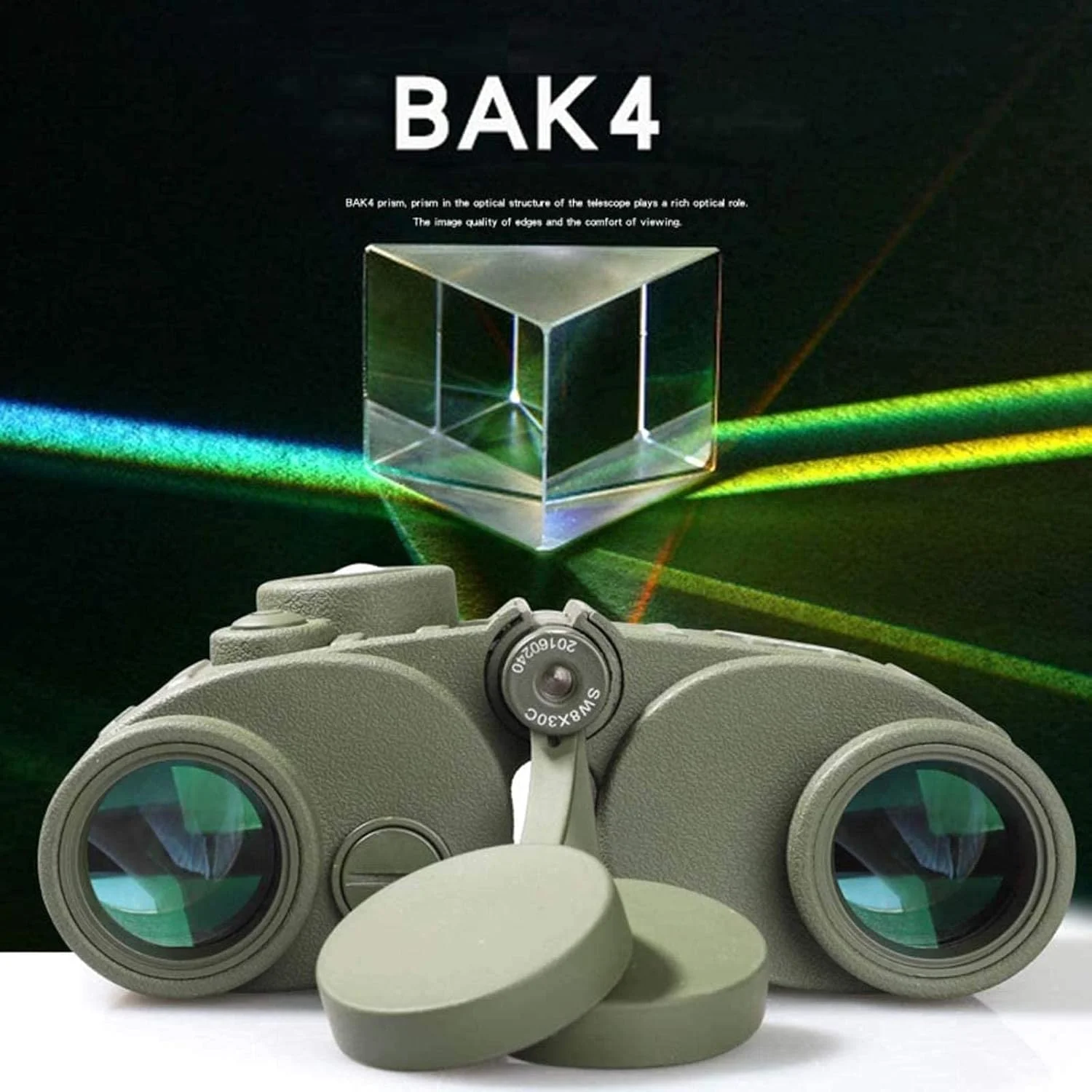 دوربین دوچشمی 8X30 ناوبری، میدان دید وسیع، HD، قطب نما دریایی، برد یابی، چند لایه سبز پوشش داده شده، مناسب برای تماشای پرندگان و ورزش