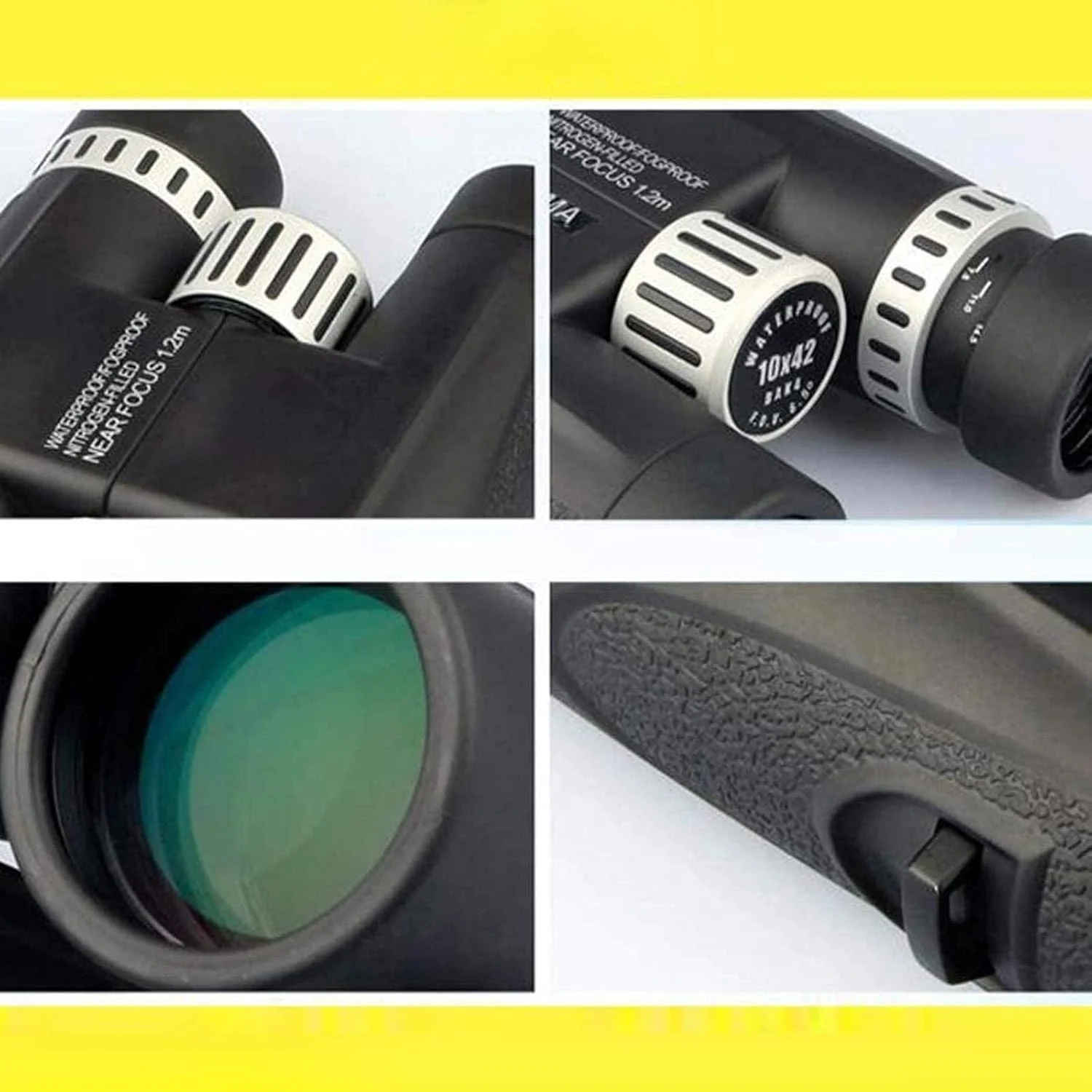 دوربین دوچشمی 8X42 قدرتمند، ضد آب و ضد مه با منشورهای Bak-4 به همراه کیف حمل و بند برای تماشای پرندگان