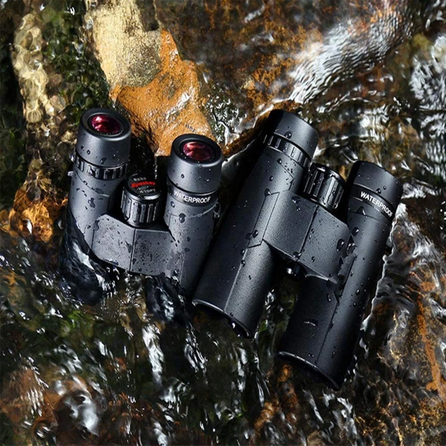 دوربین شکاری برای بزرگسالان، مناسب گردشگری در فضای باز، بازی، ضد آب، ضد مه، تلسکوپ فشرده، دوربین شکاری حرفه ای برای تماشای پرندگان و فعالیت های خارج از منزل (8x32)، مشکی