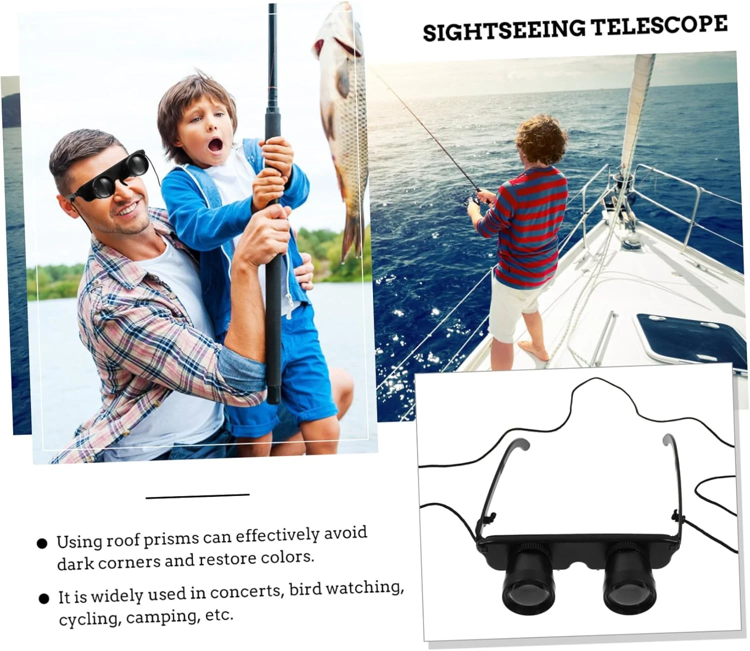 تلسکوپ قابل حمل Hemoton، مناسب برای ماهیگیری، تماشای پرندگان و فعالیت های خارج از منزل، سبک و با قابلیت حمل آسان