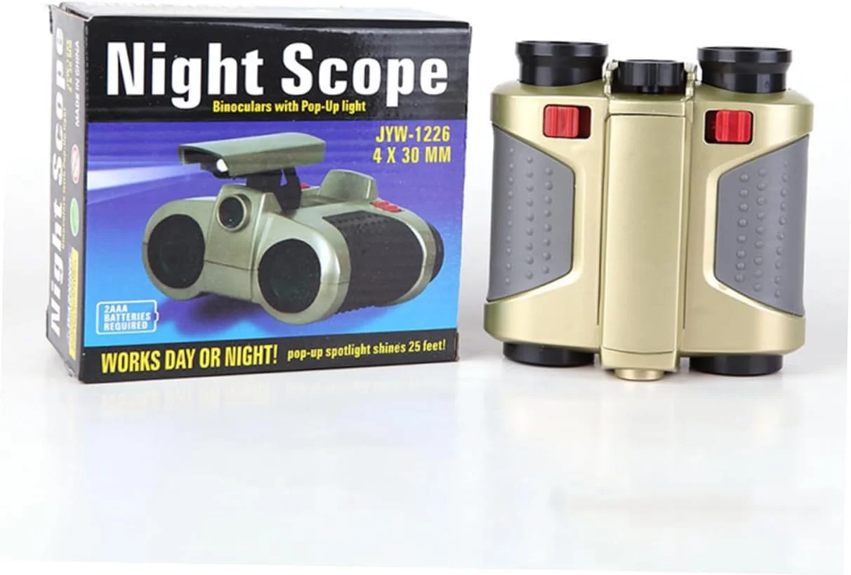 دوربین دوچشمی تلسکوپی آنگویلی 4x30 برای پسران و دختران با اسباب بازی پاپ-آپ شبانه