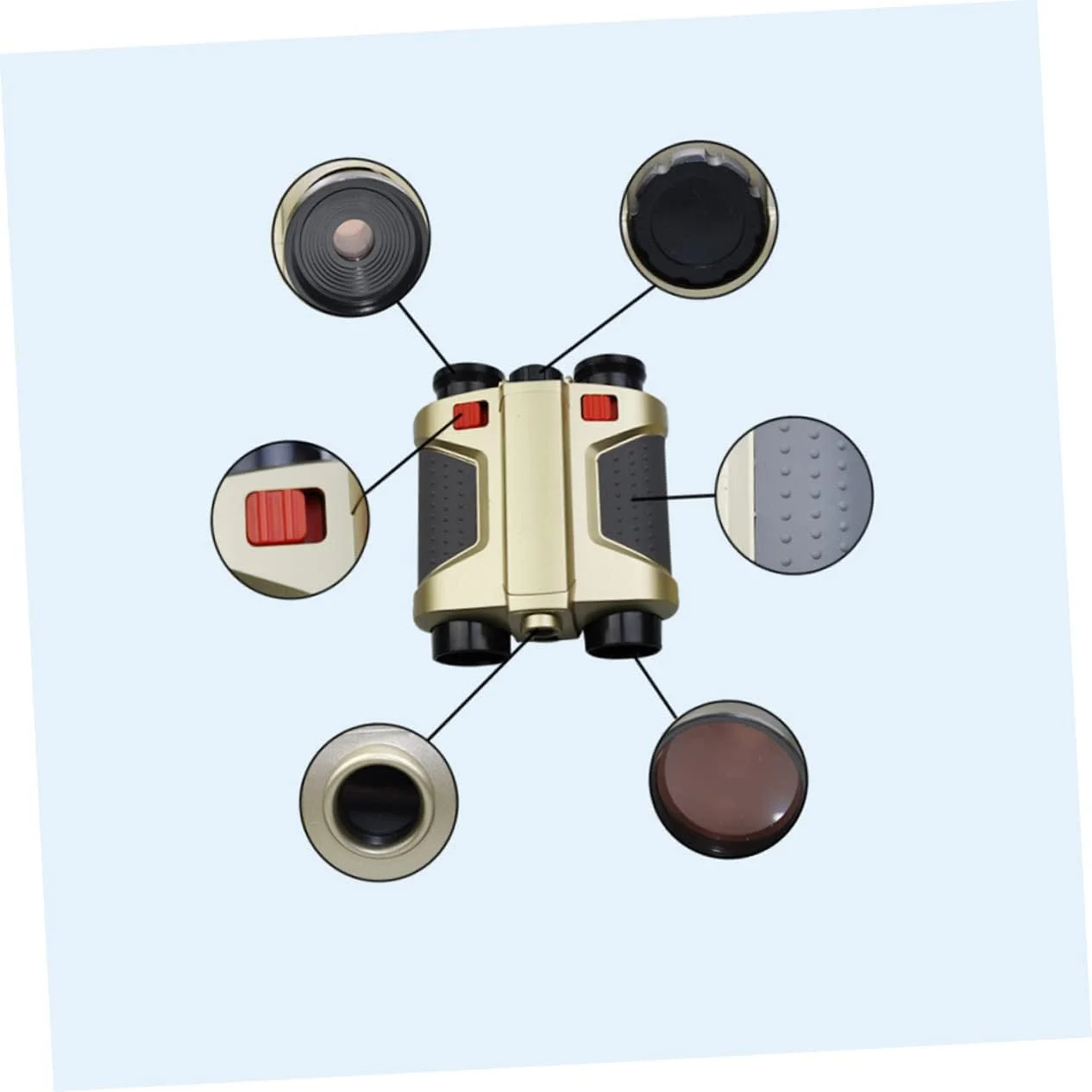 دوربین دوچشمی تلسکوپی آنگویلی 4x30 برای پسران و دختران با اسباب بازی پاپ-آپ شبانه