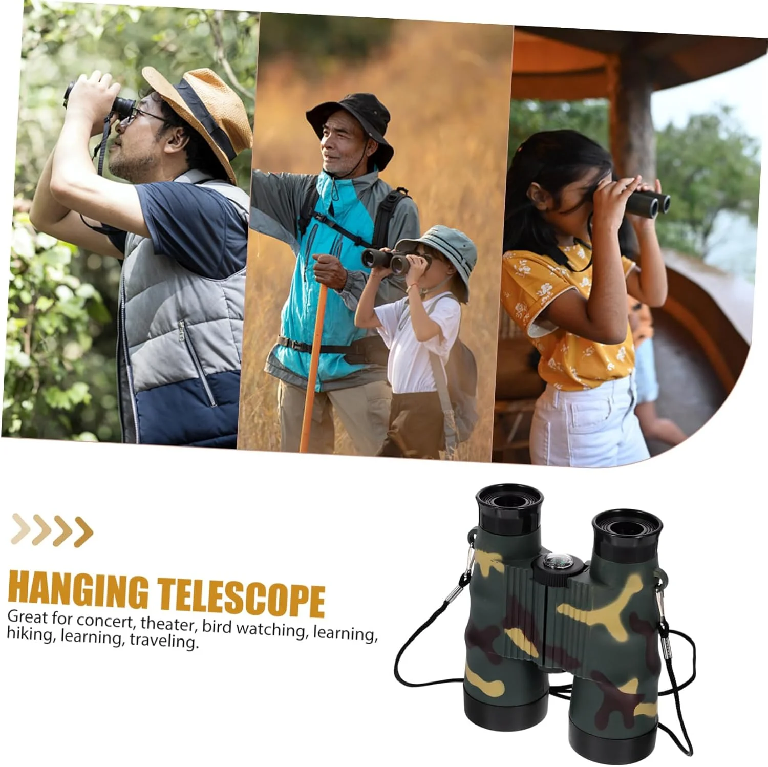 دوربین دوچشمی فشرده Hemoton برای تماشای پرندگان و مسافرت، تلسکوپ دستی سبک وزن برای پیاده روی و گشت و گذار و طراحی