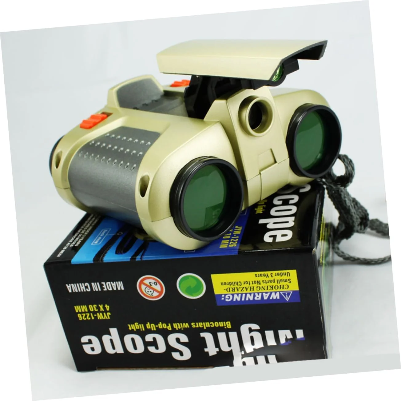 دوربین دوچشمی تلسکوپی آنگویلی 4x30 برای پسران و دختران با اسباب بازی پاپ-آپ شبانه