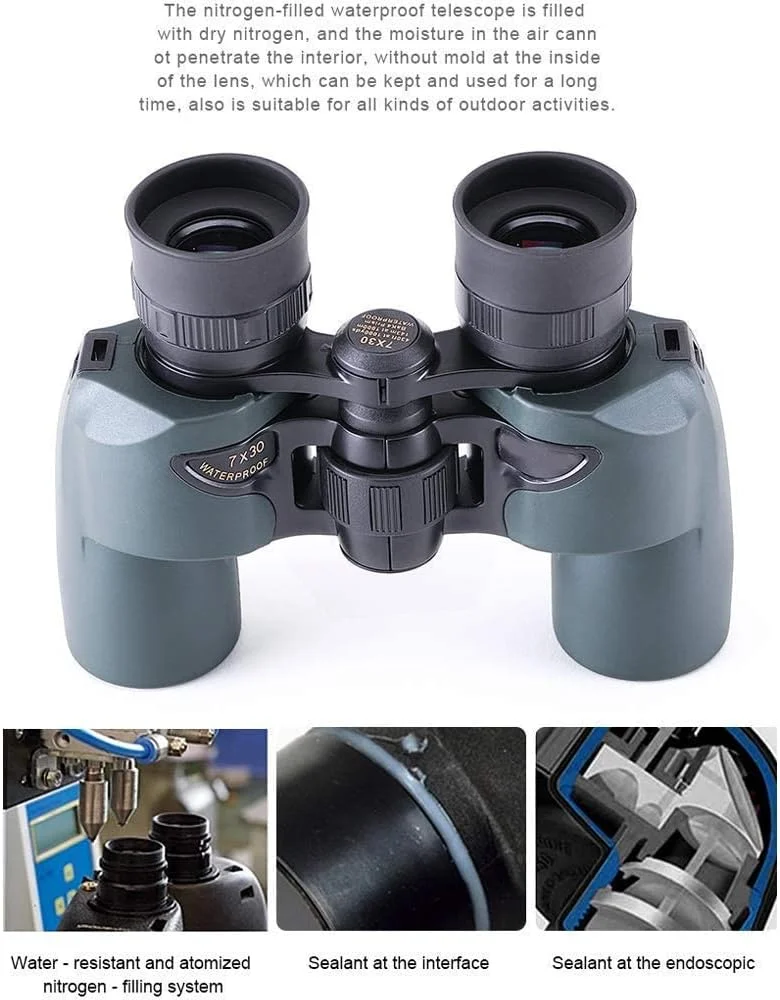 دوربین شکاری ضدآب 8X42/7X30 با بزرگنمایی بالا، بسیار مناسب برای مسافرت، پیاده‌روی، شکار و تماشای پرندگان (اندازه: 7X30)(7X30) (7X30)