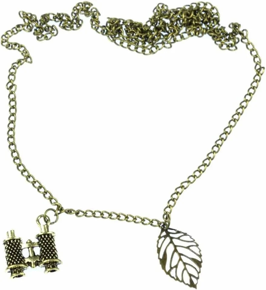 گردنبند دوربین شکاری مینی بلینگ با برگ، مناسب سفر، 60 سانتی متر، برنزی