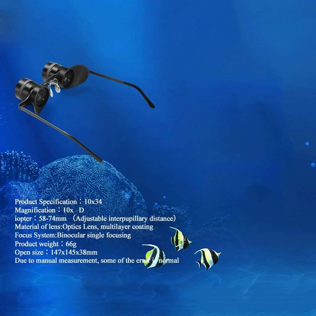 تلسکوپ ماهیگیری قابل استفاده با عینک، بزرگنمایی 10 برابر، HD، تلسکوپ اختصاصی ماهیگیری، قابل حمل (رنگ: فیلم سبز فوق العاده شفاف)