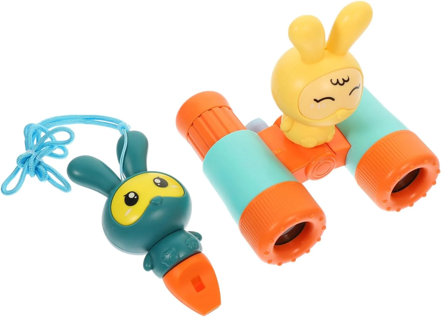 یک ست دوربین دوچشمی کارتونی خنده دار Angoily برای بزرگنمایی قابل حمل، دوربین دوچشمی سبک و جمع و جور با سوت کارتونی برای گشت و گذار و ماجراجویی