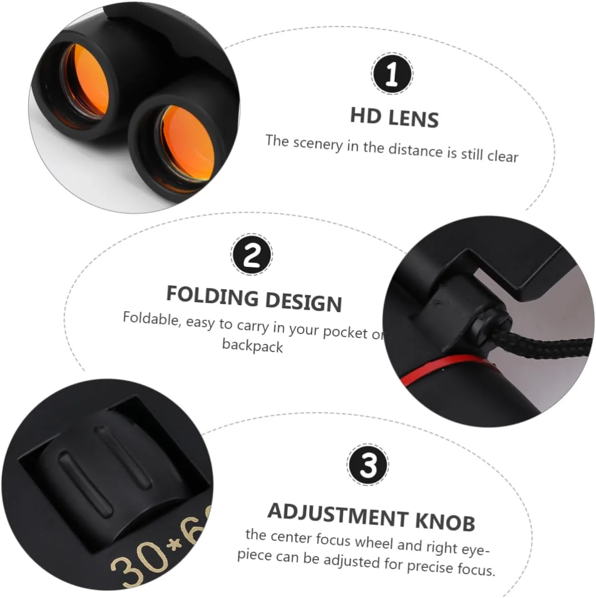 دوربین شکاری کوچک آنگولی برای تماشای پرندگان و مسافرت، طراحی سبک و آسان برای ماجراجویی در فضای باز