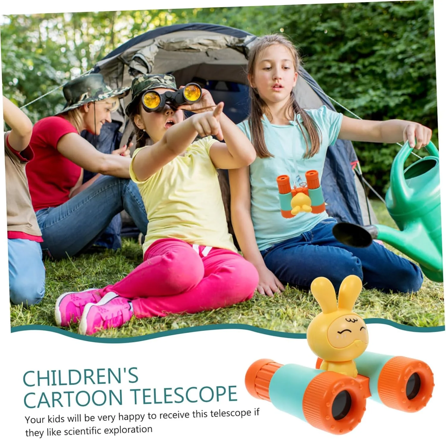 یک ست دوربین دوچشمی کارتونی خنده دار Angoily برای بزرگنمایی قابل حمل، دوربین دوچشمی سبک و جمع و جور با سوت کارتونی برای گشت و گذار و ماجراجویی