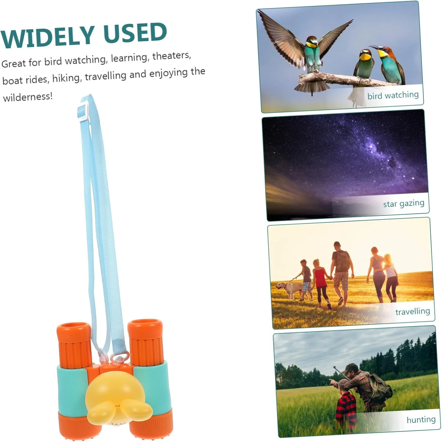 یک ست دوربین دوچشمی کارتونی خنده دار Angoily برای بزرگنمایی قابل حمل، دوربین دوچشمی سبک و جمع و جور با سوت کارتونی برای گشت و گذار و ماجراجویی