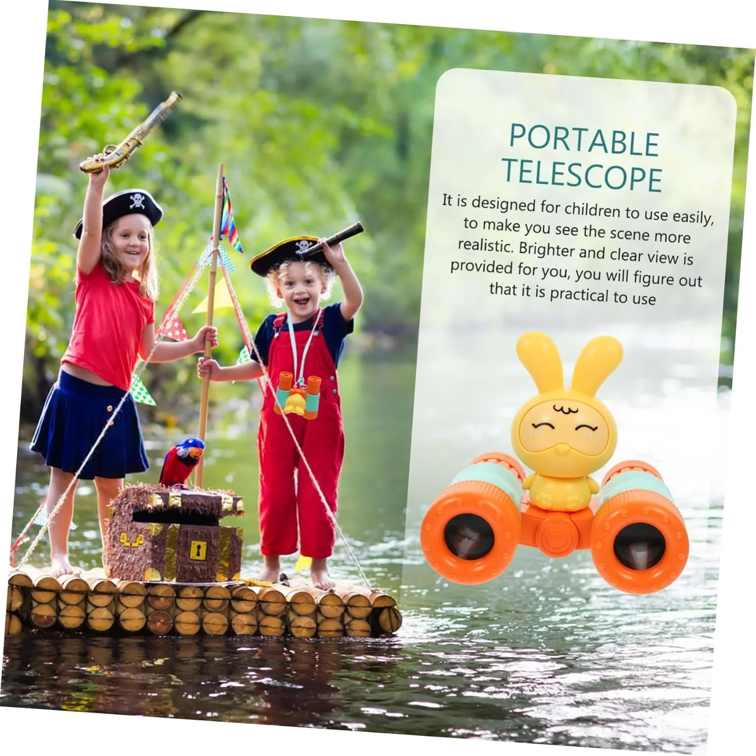 یک ست دوربین دوچشمی کارتونی خنده دار Angoily برای بزرگنمایی قابل حمل، دوربین دوچشمی سبک و جمع و جور با سوت کارتونی برای گشت و گذار و ماجراجویی