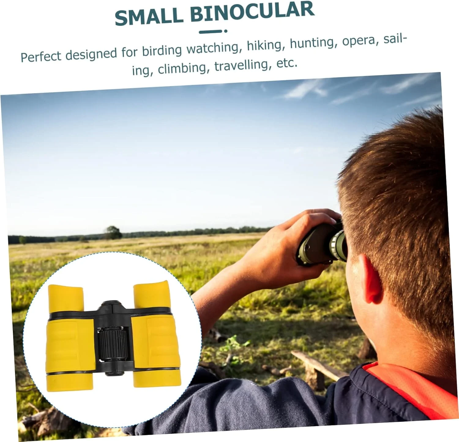 دوربین شکاری قابل حمل Angoily 4x30 برای کودکان، لنز دوگانه با کیفیت بالا، مناسب تماشای پرندگان، پیاده روی، مسافرت، طراحی سبک وزن به همراه بند گردنی