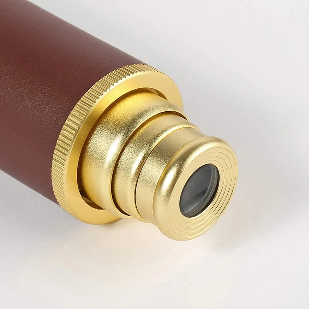 تلسکوپ دزدان دریایی 25X30 تک استوانه ای تلسکوپی جیبی با وضوح بالا به همراه کیف چرمی، هدیه تلسکوپ منشوری ROOF، ابعاد 36X36X335 میلی متر