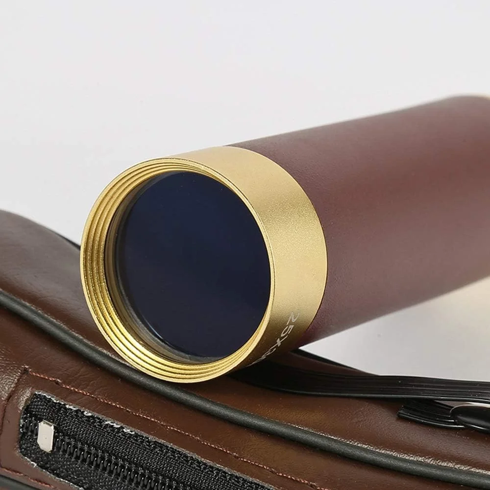 تلسکوپ دزدان دریایی 25X30 تک استوانه ای تلسکوپی جیبی با وضوح بالا به همراه کیف چرمی، هدیه تلسکوپ منشوری ROOF، ابعاد 36X36X335 میلی متر