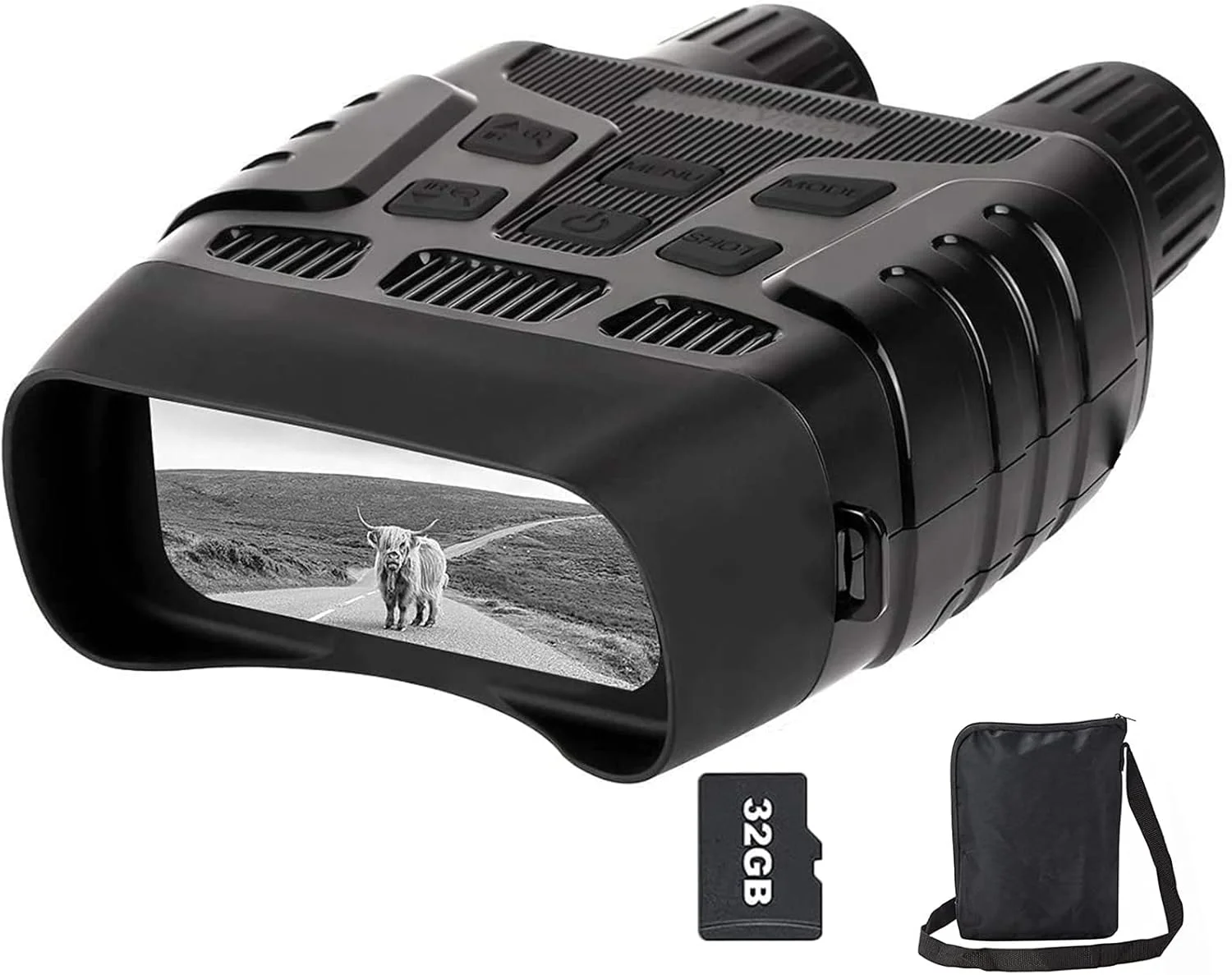 دوربین دوچشمی دید در شب ویلانیا با صفحه نمایش LCD 2.3 اینچی، تصویر و ویدئو 960P، فاصله دید 300 متری، دوربین دوچشمی دیجیتال مادون قرمز با کارت حافظه 32 گیگابایتی