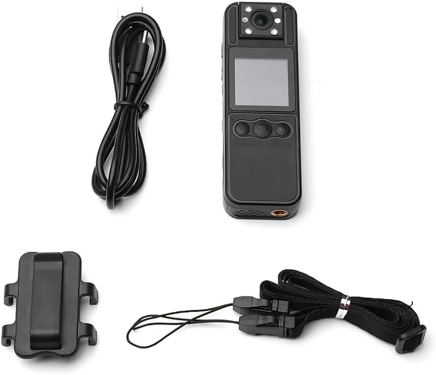 دوربین فیلمبرداری 1080P HD با لنز چرخشی، دید در شب مادون قرمز، آلارم و عمر باتری طولانی برای اجرای قانون، تحویل و امنیت شخصی