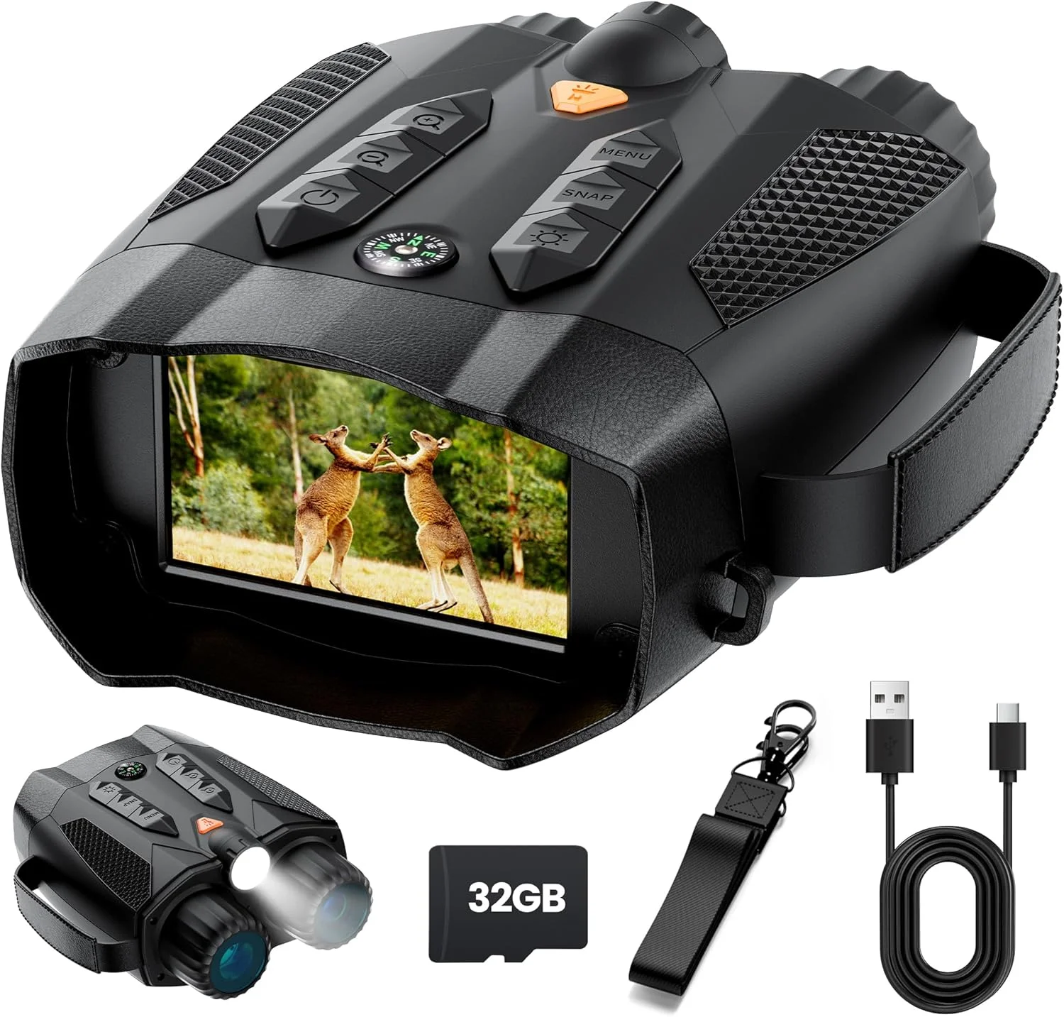 دوربین دید در شب 4K: دوربین دوچشمی تاکتیکی با دوربین - دوربین مادون قرمز برای شکارچی - هدیه الکترونیکی دیجیتال - هدایای شکار برای مردان/پدر/همسر - ابزارهای جالب فناوری برای کمپینگ/قایق سواری