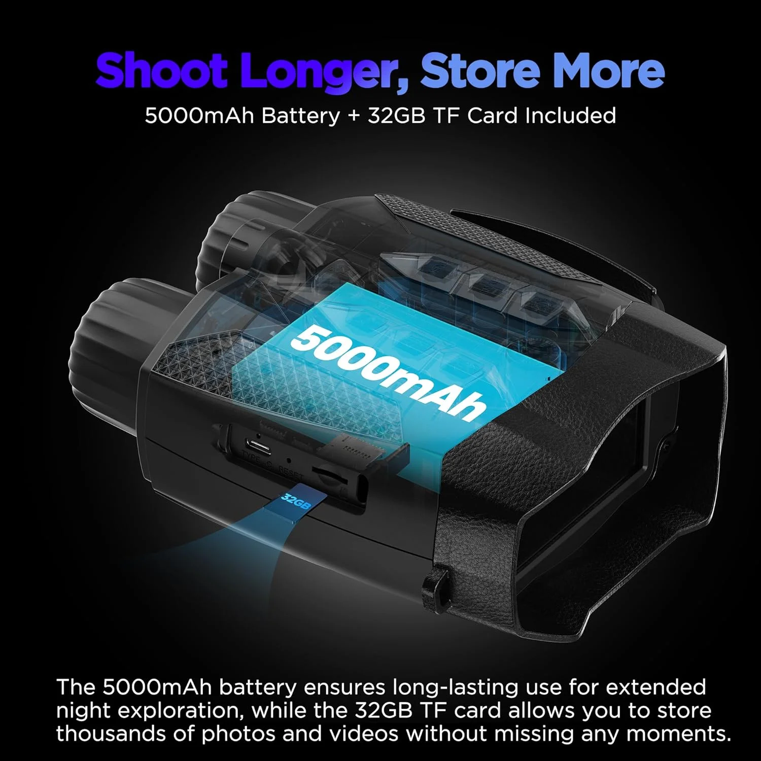 دوربین دید در شب 4K: دوربین دوچشمی تاکتیکی با دوربین - دوربین مادون قرمز برای شکارچی - هدیه الکترونیکی دیجیتال - هدایای شکار برای مردان/پدر/همسر - ابزارهای جالب فناوری برای کمپینگ/قایق سواری