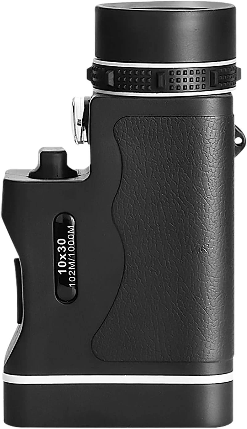 تلسکوپ دید در شب تک چشمی با چراغ LED، دوربین موبایل 10x30 برای تماشای حیات وحش در شب (رنگ: مشکی)