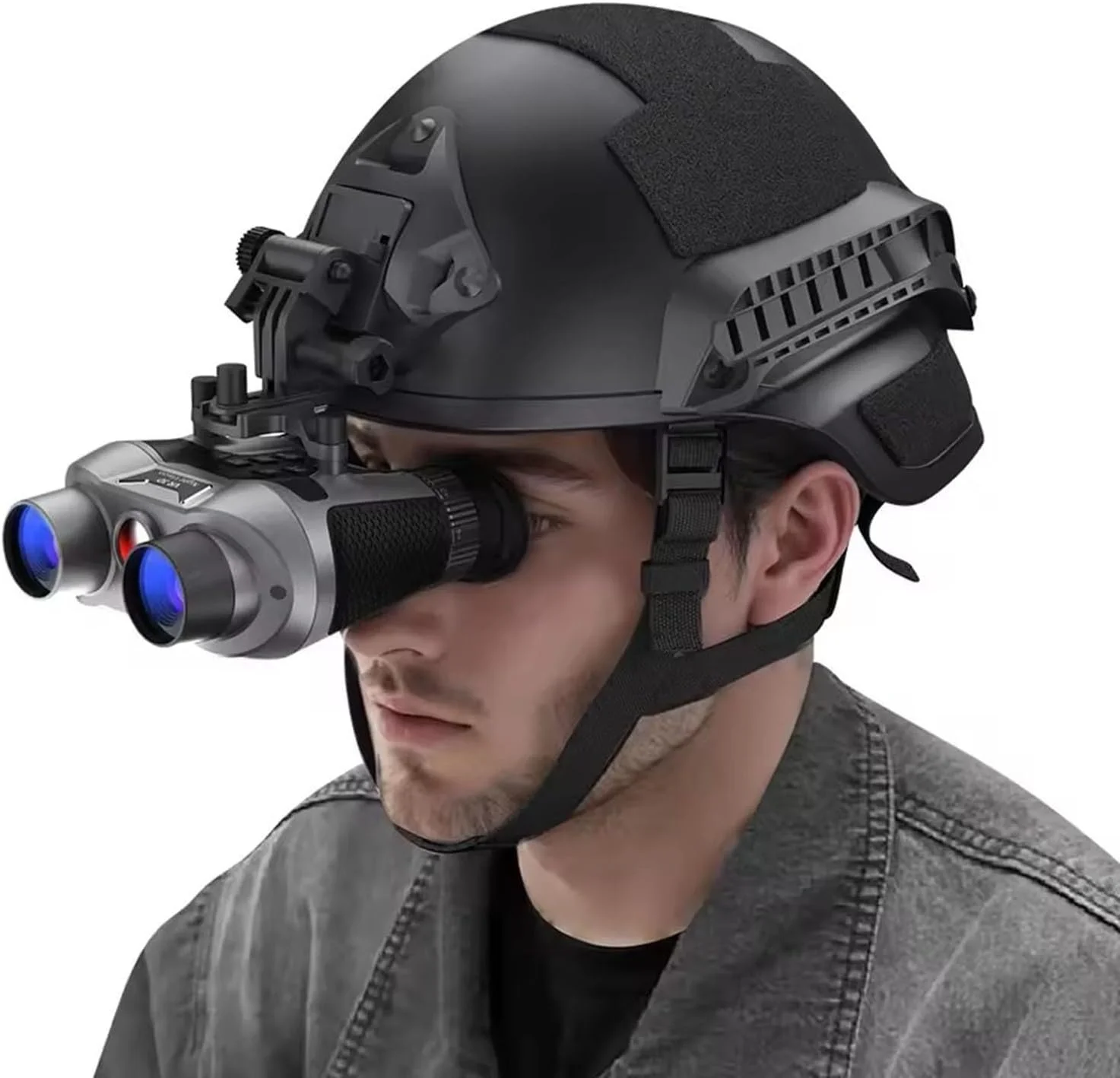 دوربین دید در شب دوچشمی نصب شده روی کلاه VR سه بعدی، دوربین/دوربین دوچشمی دید در شب با زوم 6 برابر برای ماجراجویی در فضای باز، شامل دو کارت TF 32 گیگابایتی