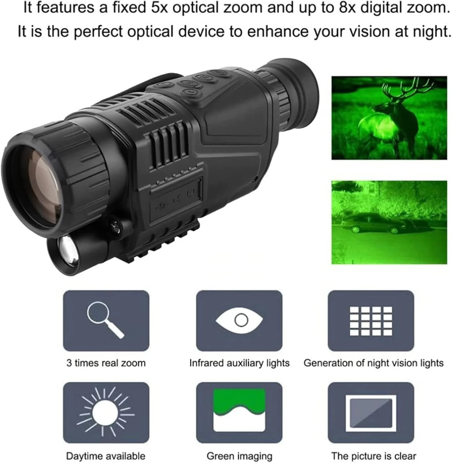 تلسکوپ دید در شب مادون قرمز دیجیتال NV300 با قابلیت عکس برداری و پخش ویدئو برای شکار و نظارت بر حیات وحش