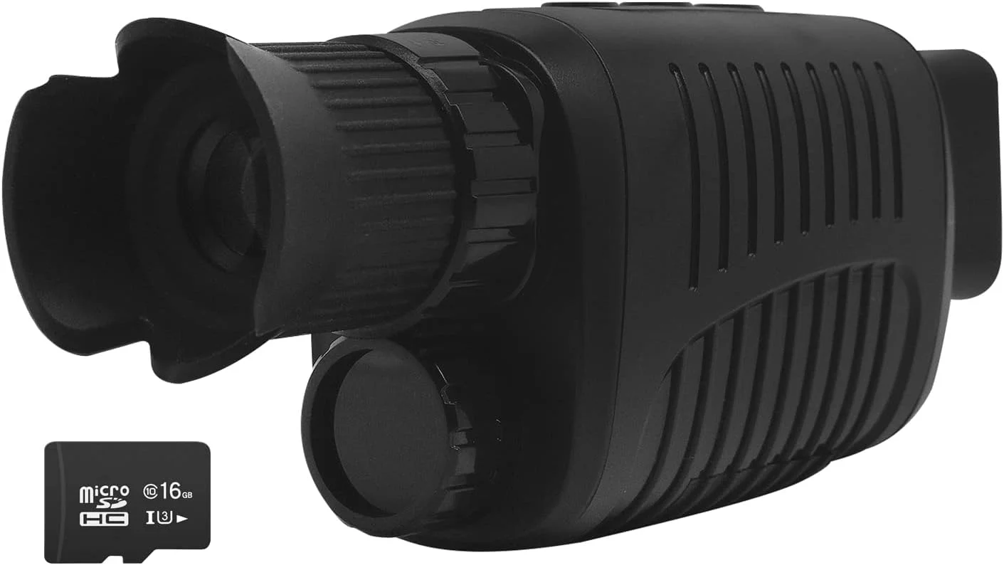 دستگاه دید در شب فضای باز، دستگاه تک چشمی دید در شب اپتیکال مادون قرمز با 10 زبان، زوم دیجیتال 5X، پخش عکس و فیلم، فاصله دید کامل در تاریکی 500 تا 1000 متر برای شکار در فضای باز و قایق سواری