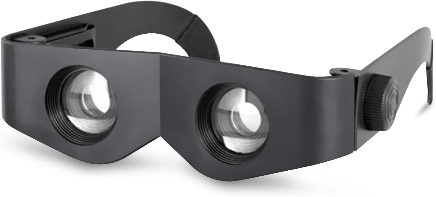 ابزار دوربین شکاری ماهیگیری - مناسب سایز سر 21.5-22.5 اینچ، عینک دوربین 3-6 برابر برای ورزش های آبی، دوربین و عینک قابل حمل متوسط-کوچک با لنز 2 رنگ، عرض 5.5 اینچ