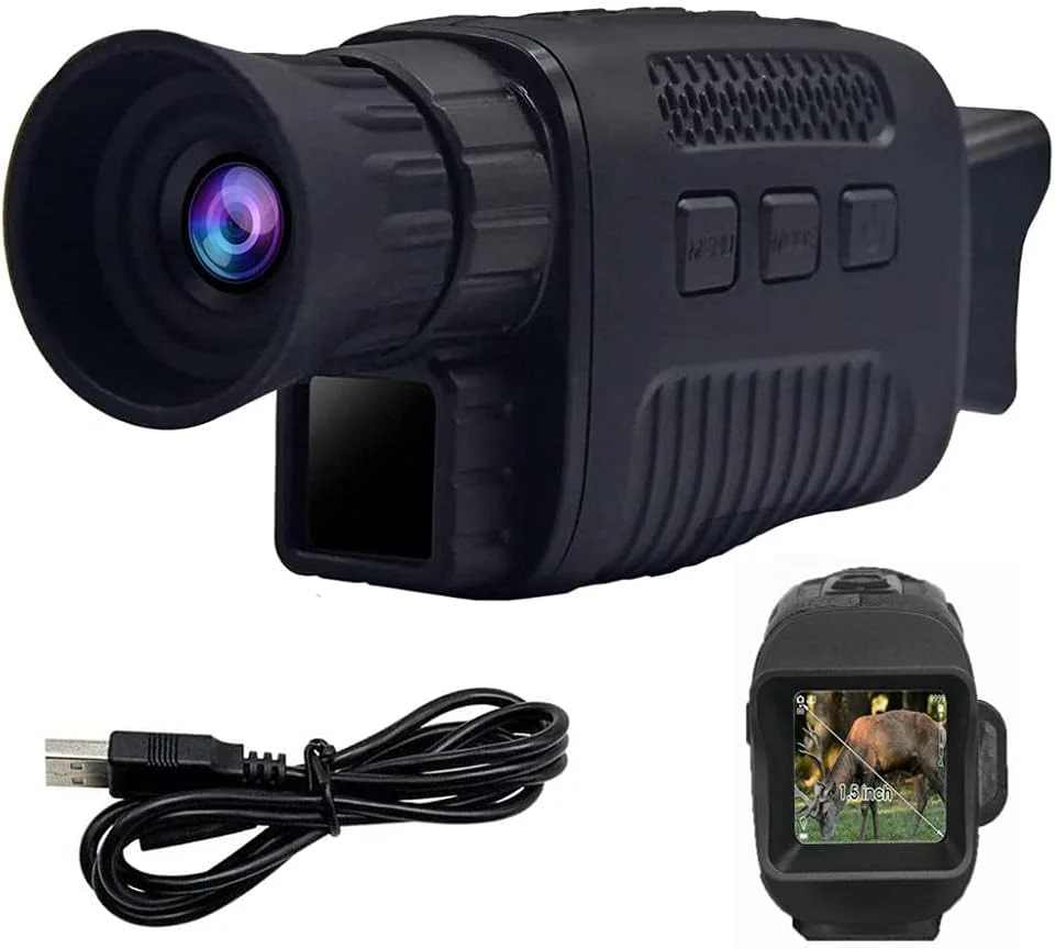 تک چشمی دید در شب دیجیتال مادون قرمز با نمایشگر 1.5 اینچی TFT LCD، بزرگنمایی 3 برابری، دوربین دید در شب دیجیتال مادون قرمز (IR) برای حیات وحش با قابلیت ضبط عکس و فیلم