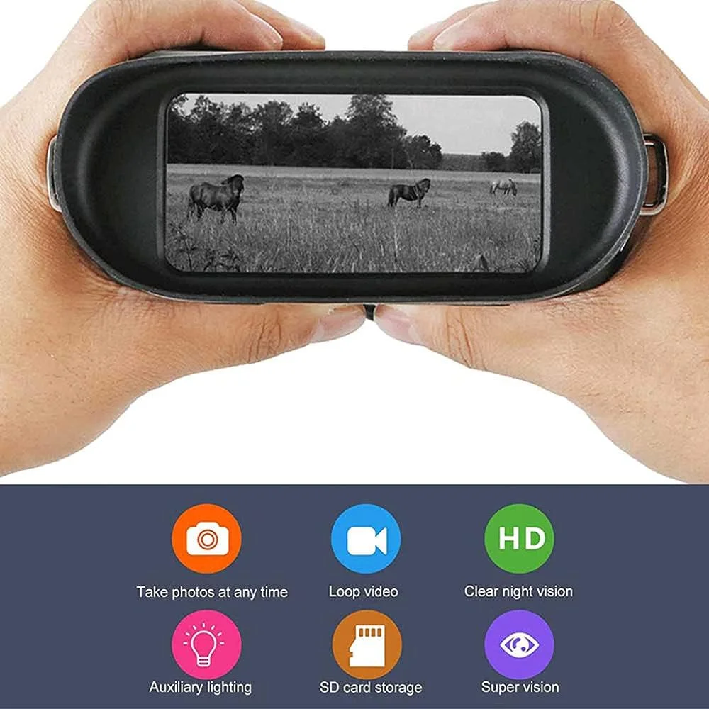 دوربین دوچشمی دید در شب دیجیتال مادون قرمز برای روز و تاریکی مطلق - 3 سطح قابل تنظیم IR - صفحه نمایش بزرگ 4 اینچی / محدوده دید 400 متری - دستگاه عالی برای صحنه های مختلف