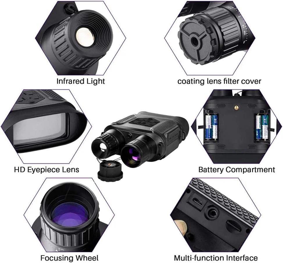 دوربین دوچشمی دید در شب دیجیتال مادون قرمز برای روز و تاریکی مطلق - 3 سطح قابل تنظیم IR - صفحه نمایش بزرگ 4 اینچی / محدوده دید 400 متری - دستگاه عالی برای صحنه های مختلف