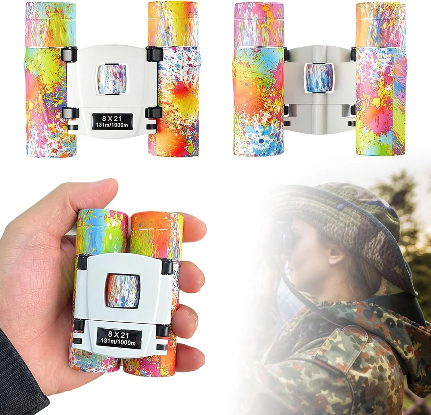 دوربین شکاری کوچک تاشو ضدآب مناسب تماشای پرندگان برای بزرگسالان و کودکان دوربین شکاری کوچک تاشو ضدآب مناسب تماشای پرندگان برای بزرگسالان و کودکان