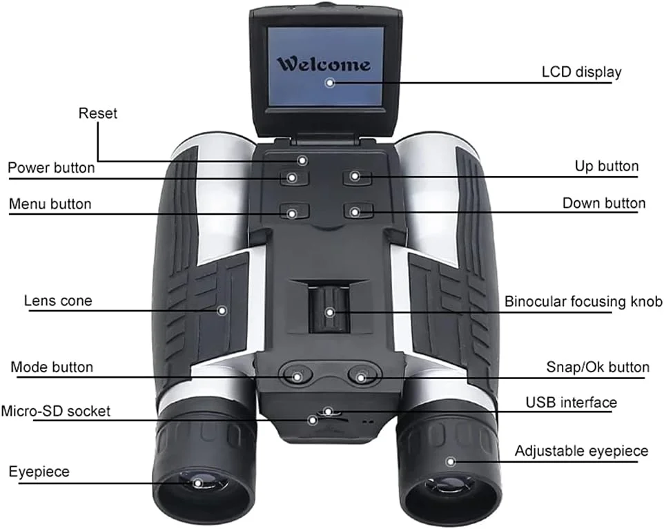 دوربین دوچشمی دیجیتال تلسکوپ چند منظوره WPH FS608R HD